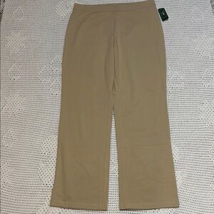 LL Bean Pants Beige Wide Leg Knit Elastic Waist Pull On size M